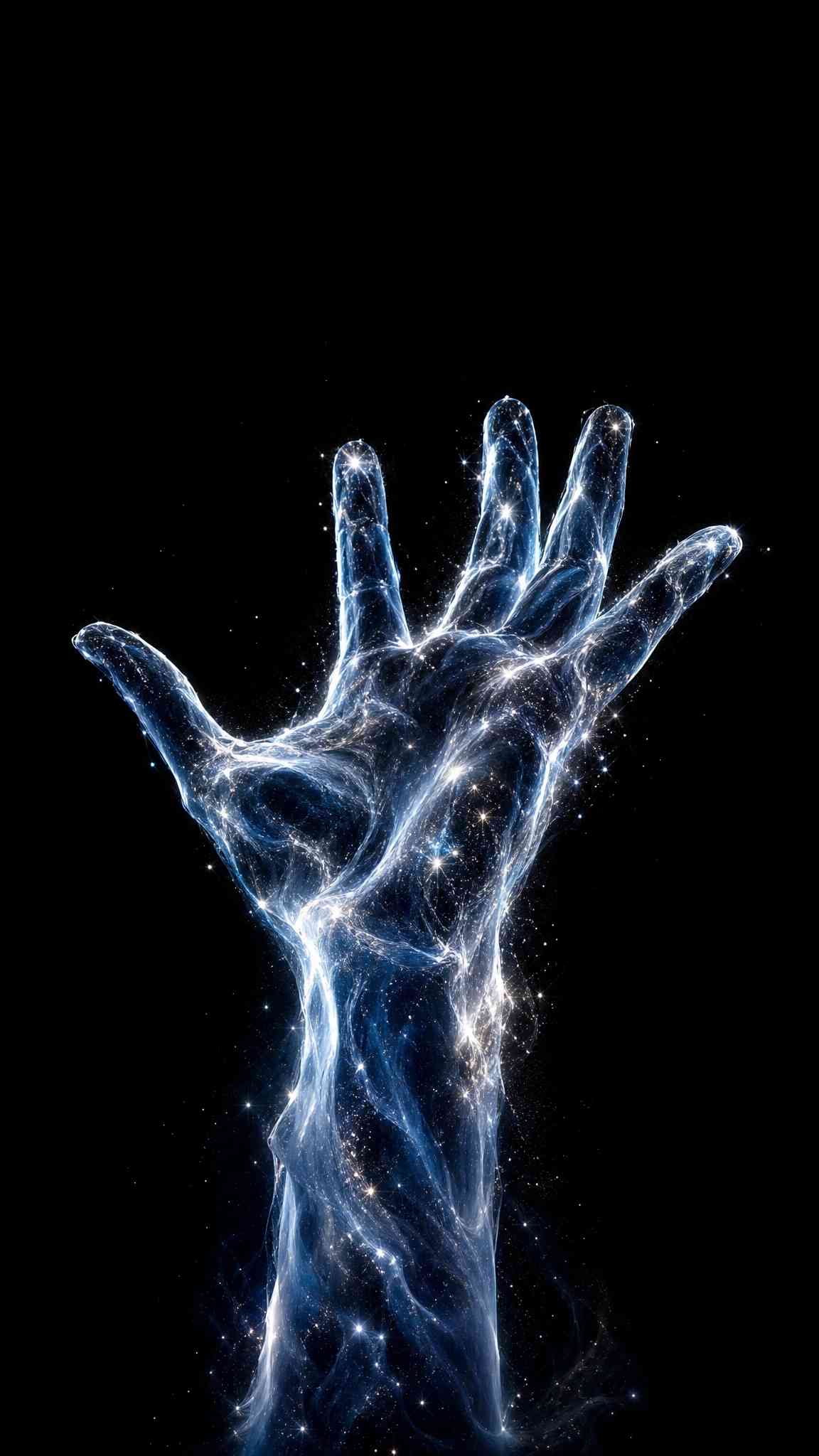 Cosmic Galaxy Hand Ethereal Glow - 4K Wallpaper