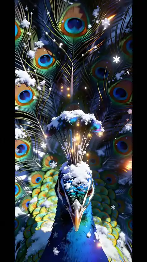 Winter Pfau Glanz - Animiertes Hintergrundbild