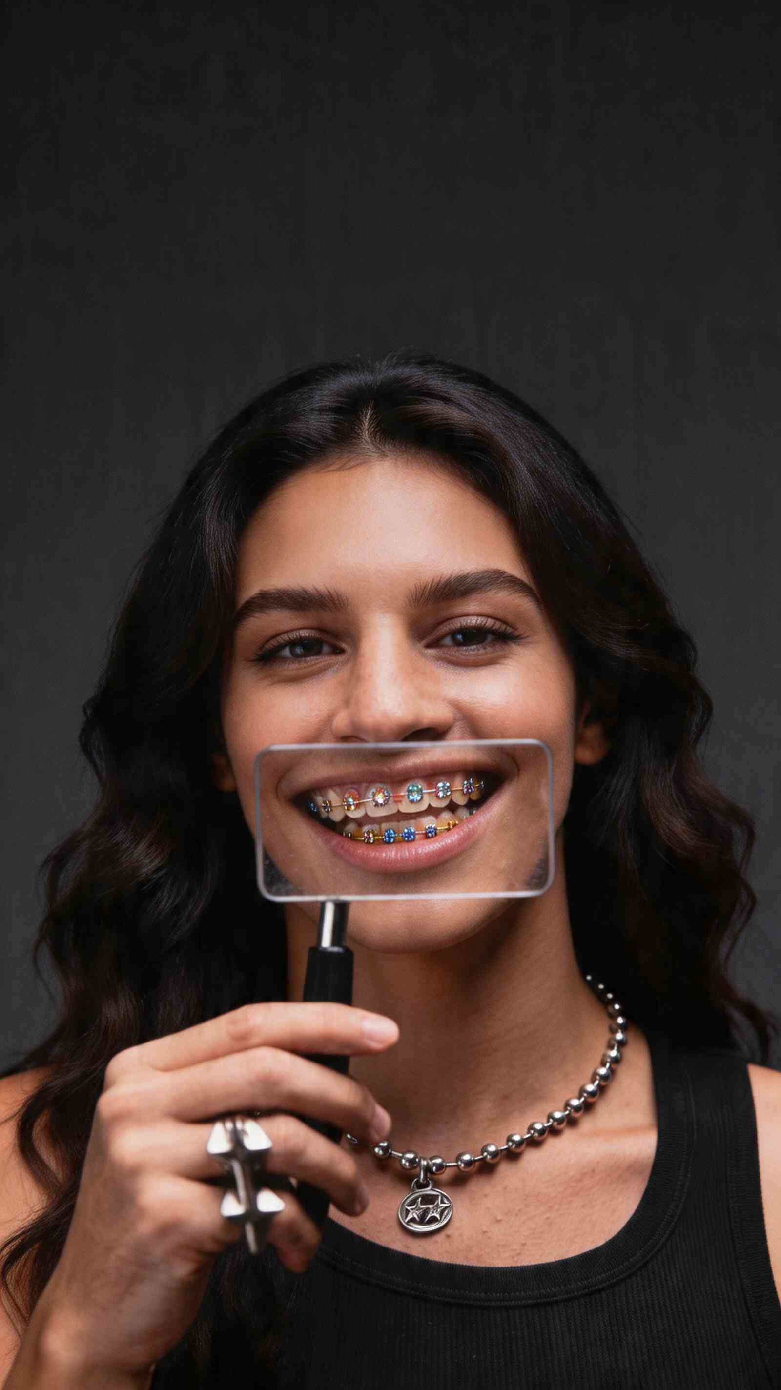 Vibrant Smile with Colorful Braces 4K Wallpaper