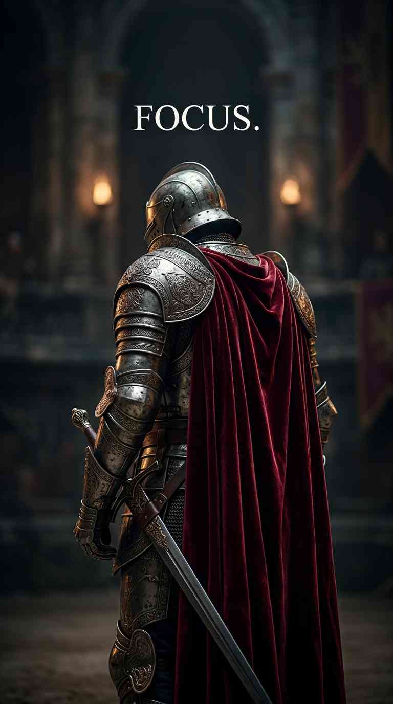 Knight Warrior in Silver Armor - 4K Phone Background