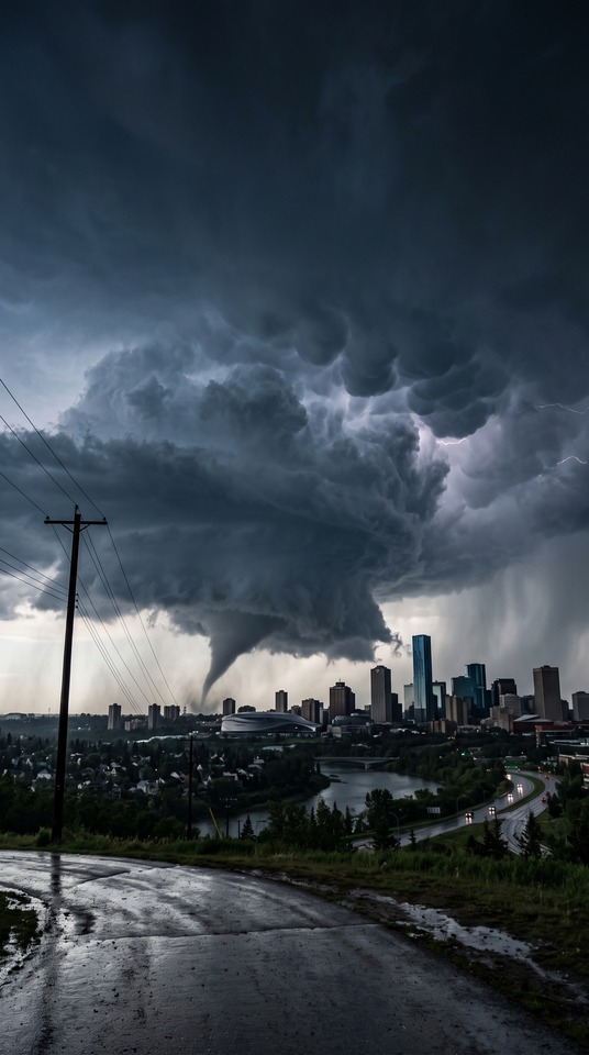 Edmonton Weather: Tornado Storm - 4K Wallpaper