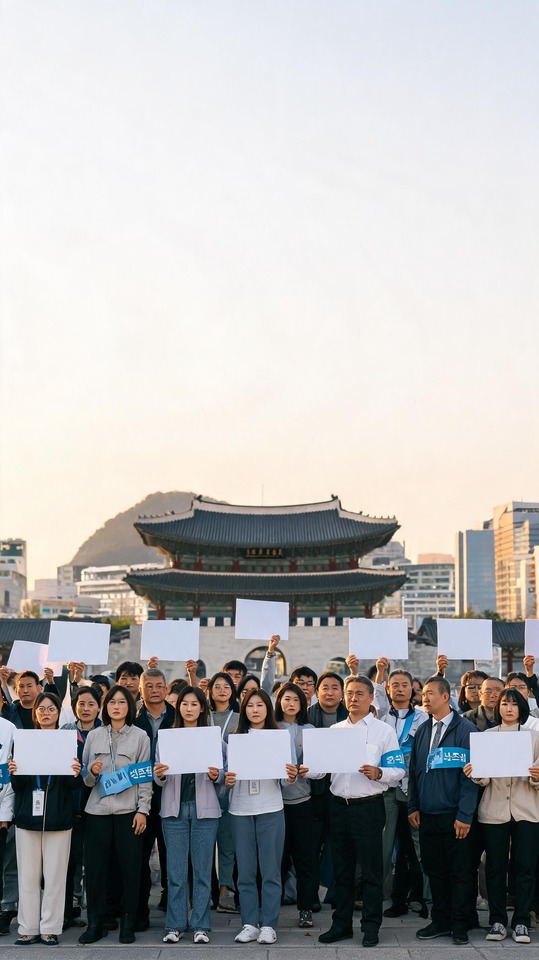 전국공무원노동조합 KGEU Protest at Gwanghwamun - 4K Wallpaper