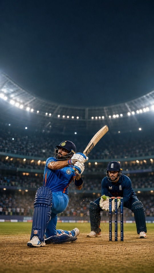 Indien vs England Cricket Score - 4K Wallpaper