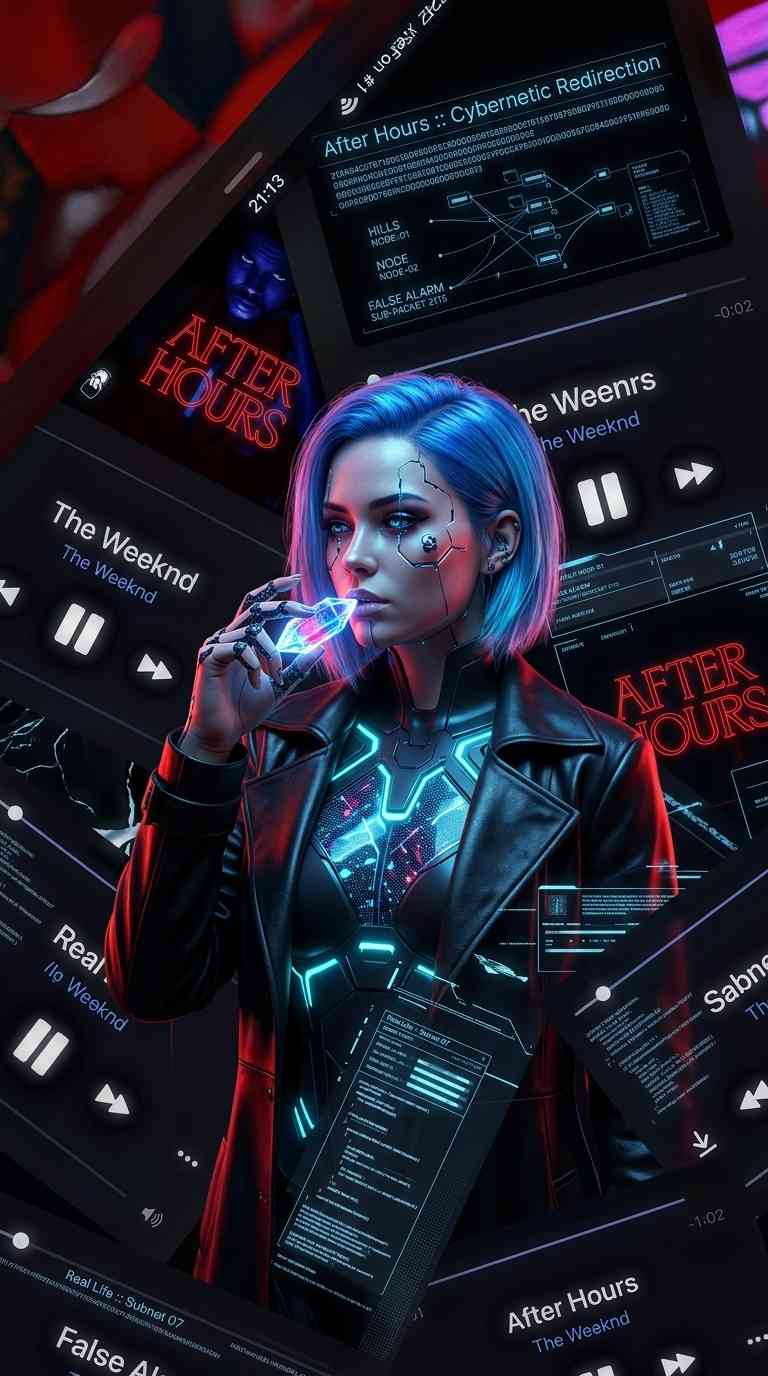 Fille Cyberpunk Cybernétique - Arrière-plan 4K