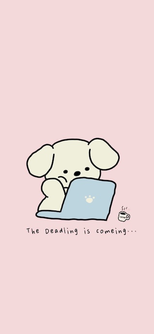 Chien Kawaii et Laptop - Fond d'écran 4K Mobile
