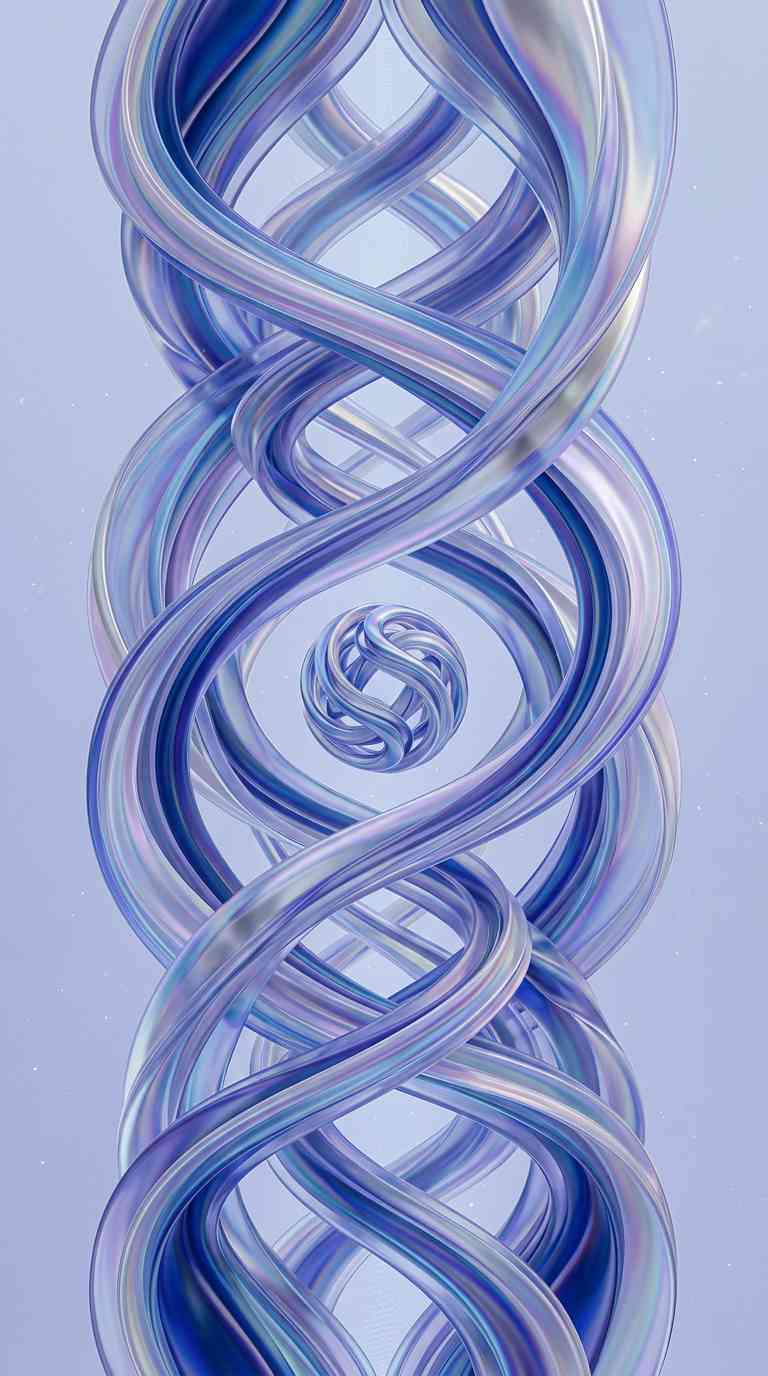 Iridescent 3D Abstract Helix - 4K Background