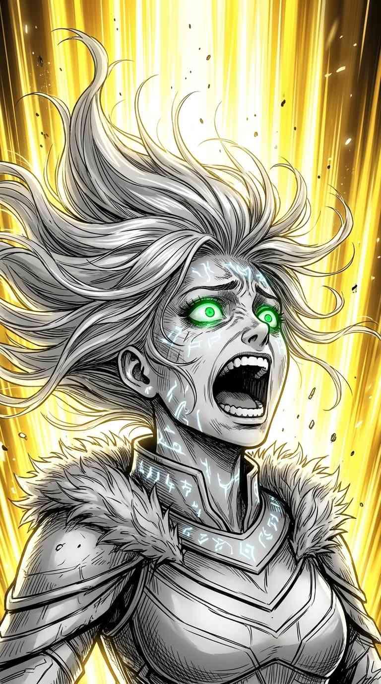 Viking Warrior Goddess Shouting - 4K Wallpapers