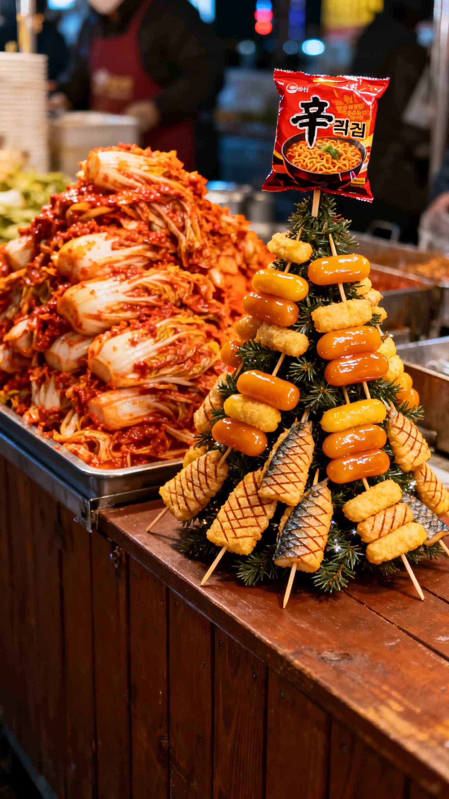 Korean Street Food Creative Display - 4K Wallpapers
