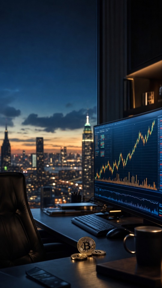Bitcoin Price Analysis & Crypto Trading - 4K Background