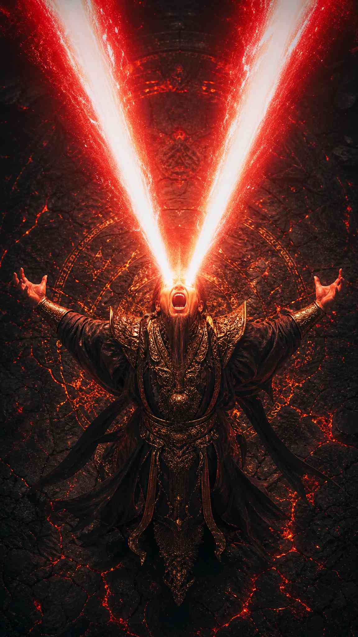 Dark Sorcerer Energy Blast - 4K Wallpaper