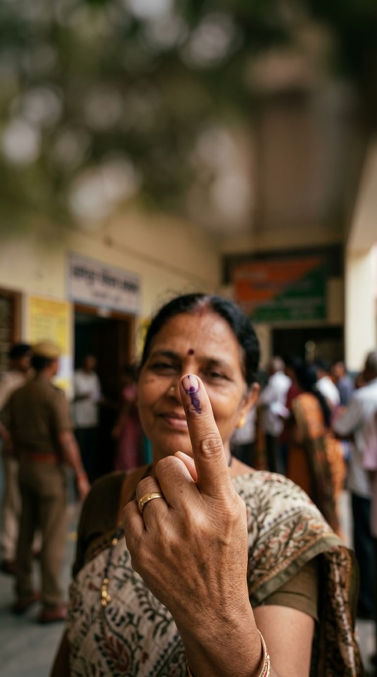 Vote India Election Woman - 4K Phone Background