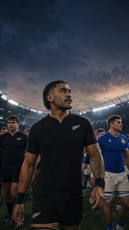 All Blacks vs Italien - 4K Rugby Hintergrundbild