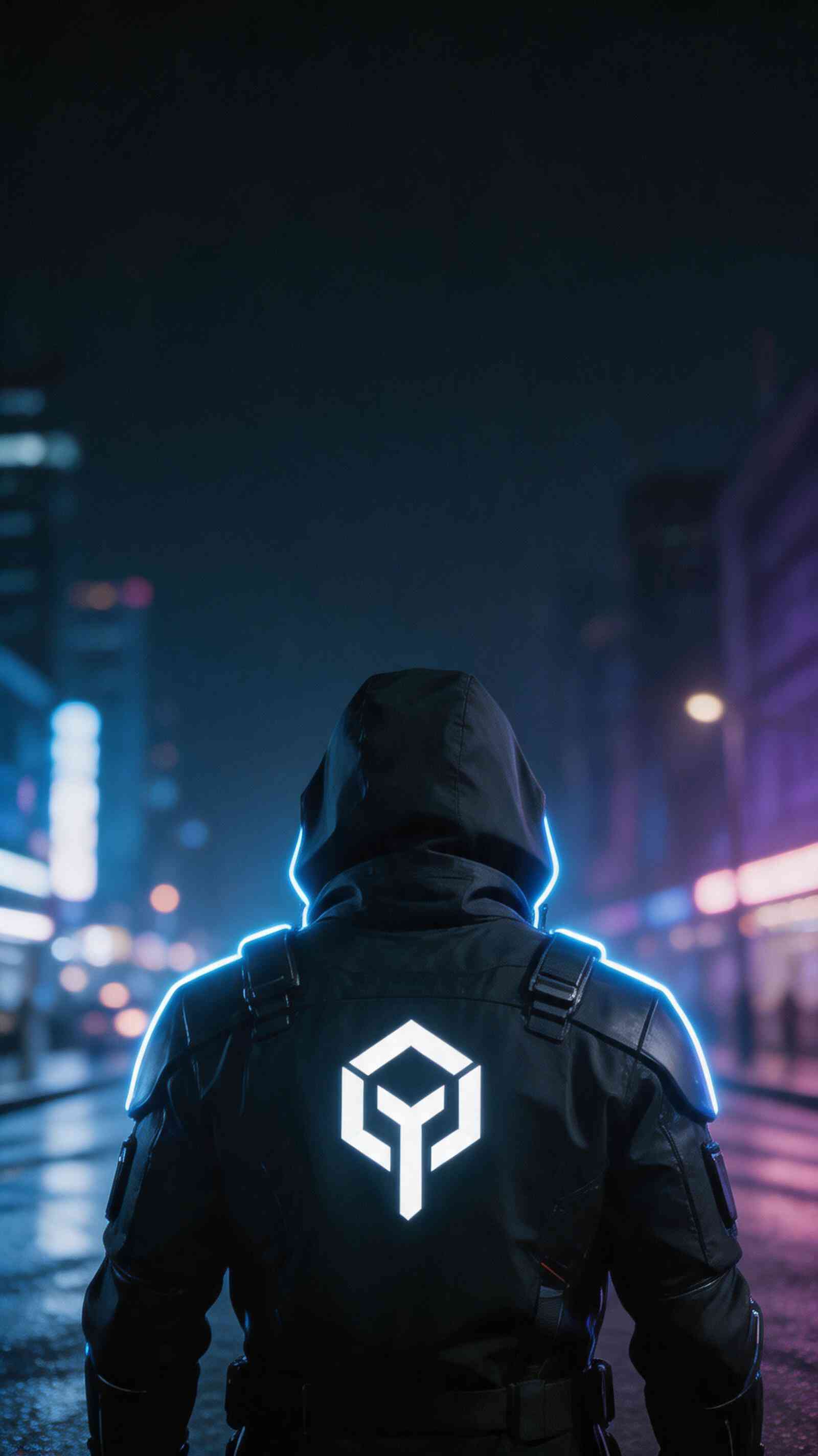 Cyberpunk Techwear Figure - 4K Mobile Backgrounds