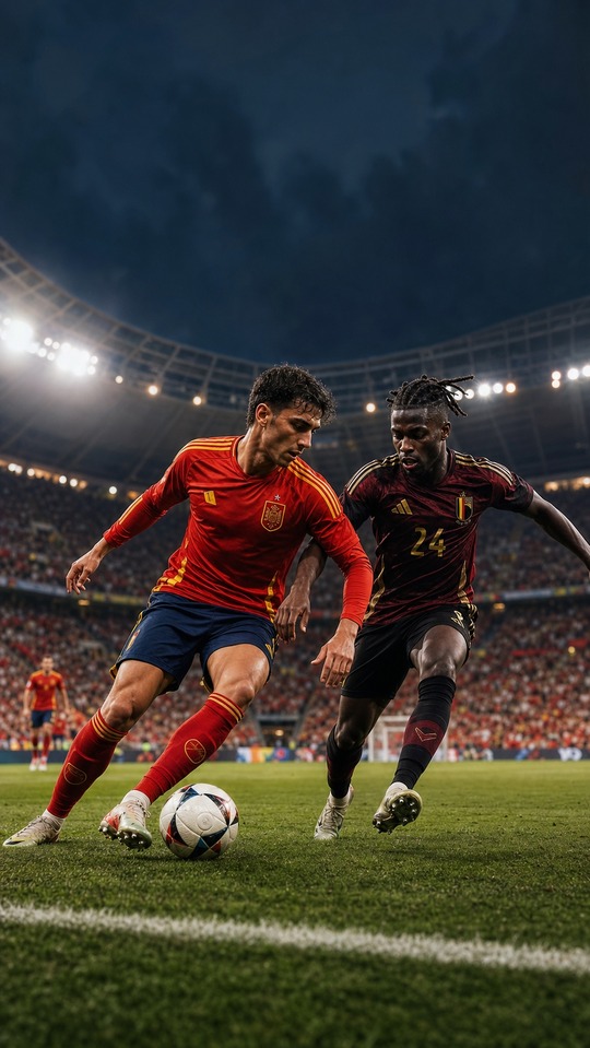 Espagne vs Belgique Football - Arrière-plan 4K