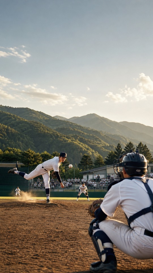 Nagano High School Baseball Pitcher - 4K Phone Wallpaper
