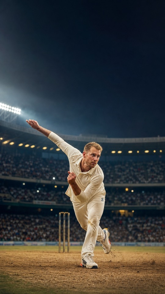 Liam Dawson - Cricket Action 4K Wallpaper