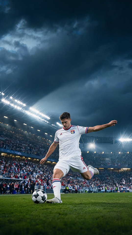 Lyon Football Stadium Strike - 4K Wallpaper