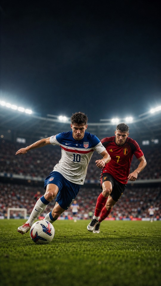 USA vs Belgien Fußball - 4K Hintergrundbild