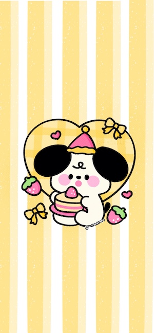 Pochacco con Macaron Rosa - Fondos para Celular 4K