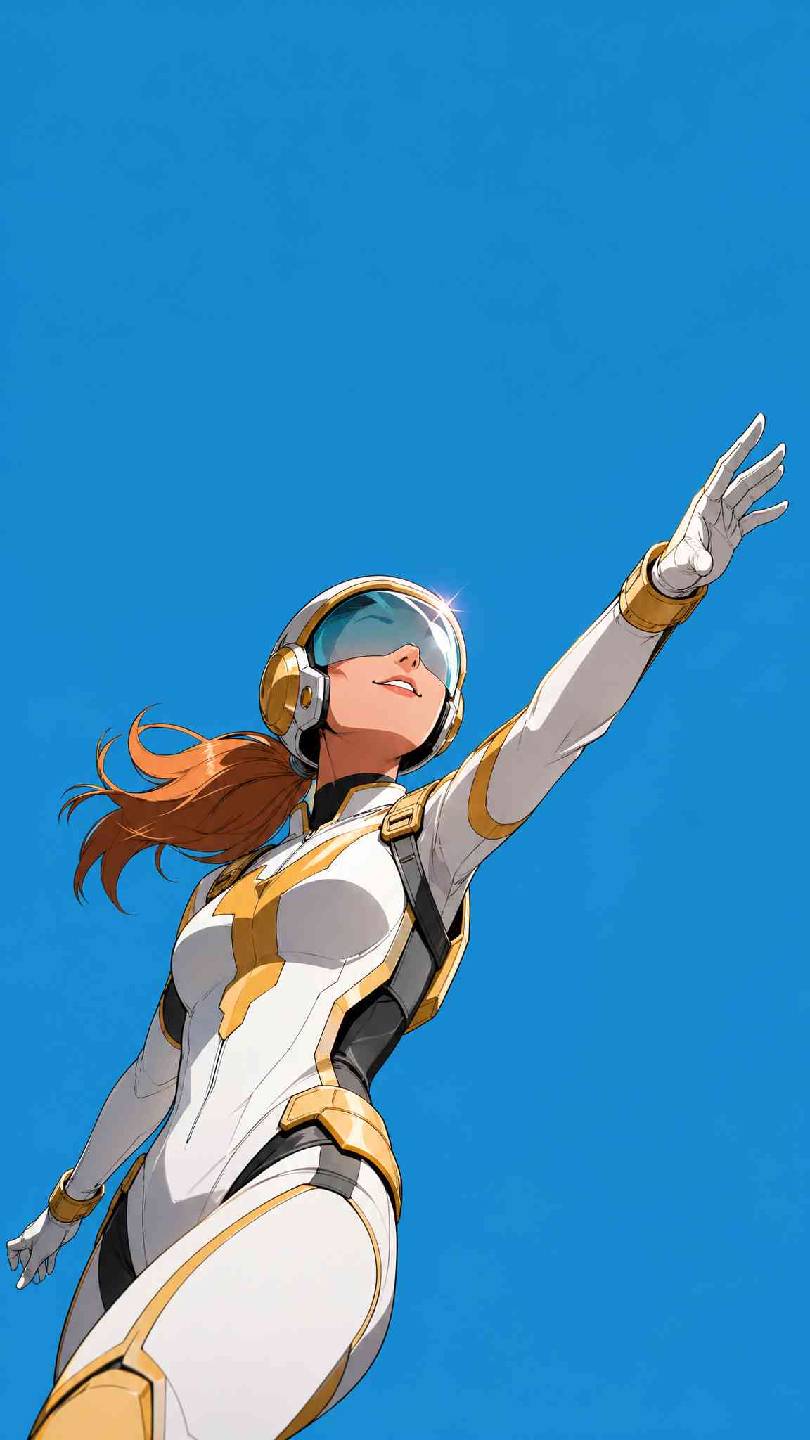 Anime Astronautin Mädchen Greift Nach Dem Himmel 4K Wallpaper