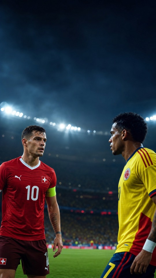 Schweiz Kolumbien Fußball Realismus - 4K Wallpaper