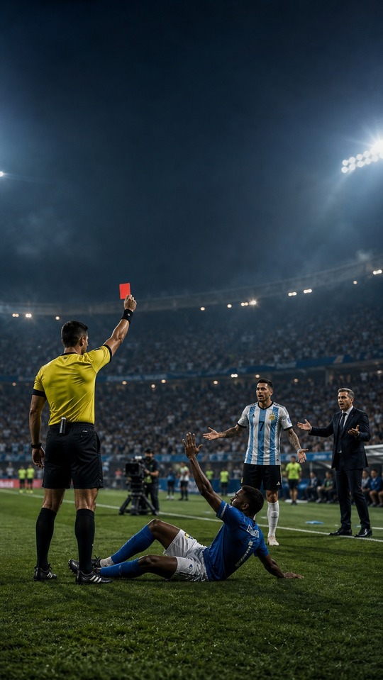FIFA 試合のレッドカード - 4K サッカー背景