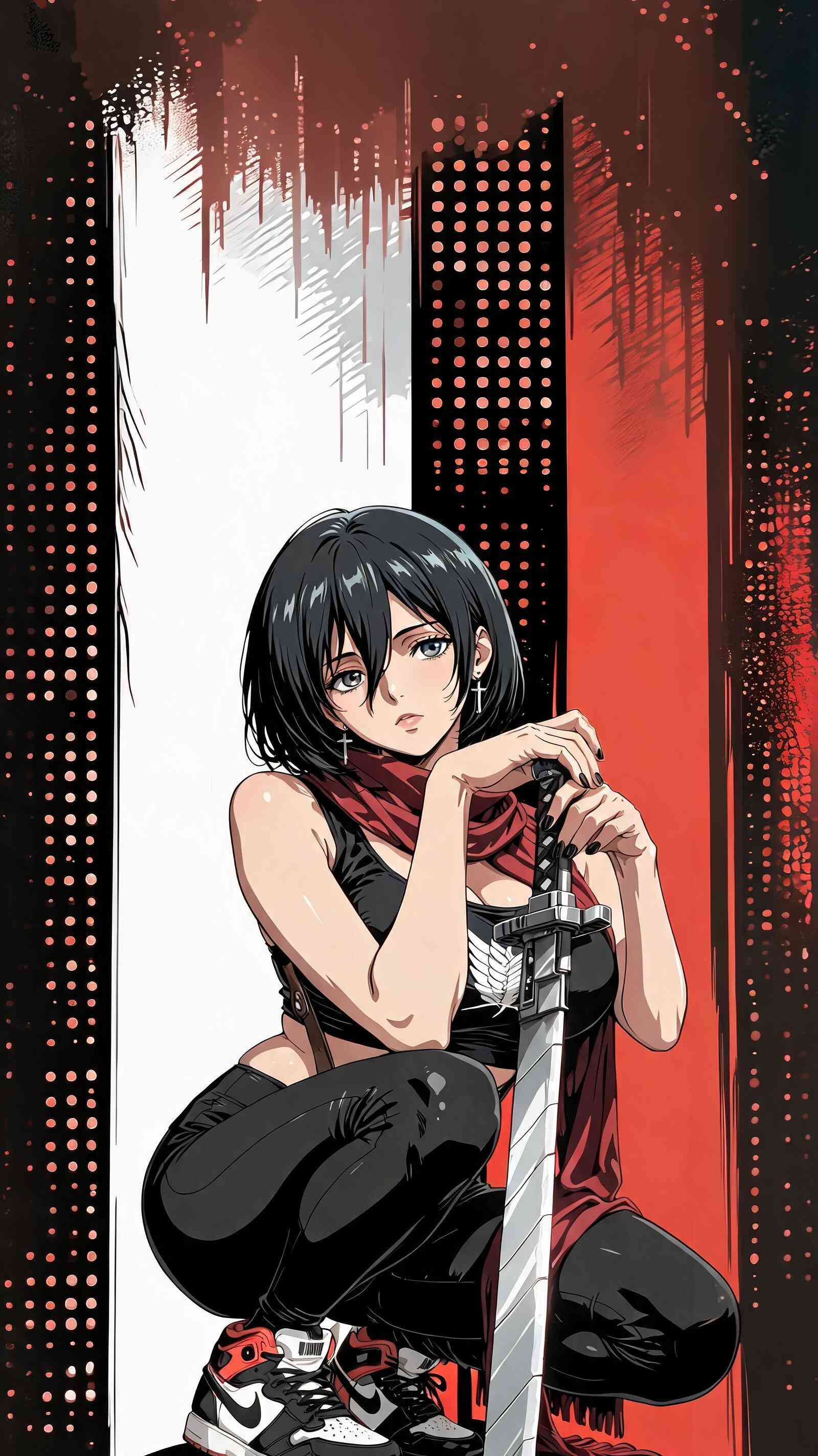 Mikasa Ackerman Attack on Titan 4K Mobile Wallpaper