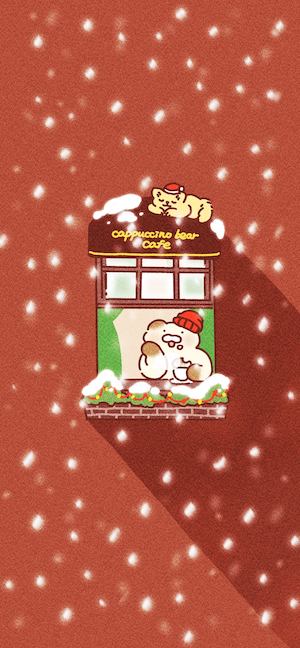 Café de Oso en Invierno - Fondos para Celular 4K