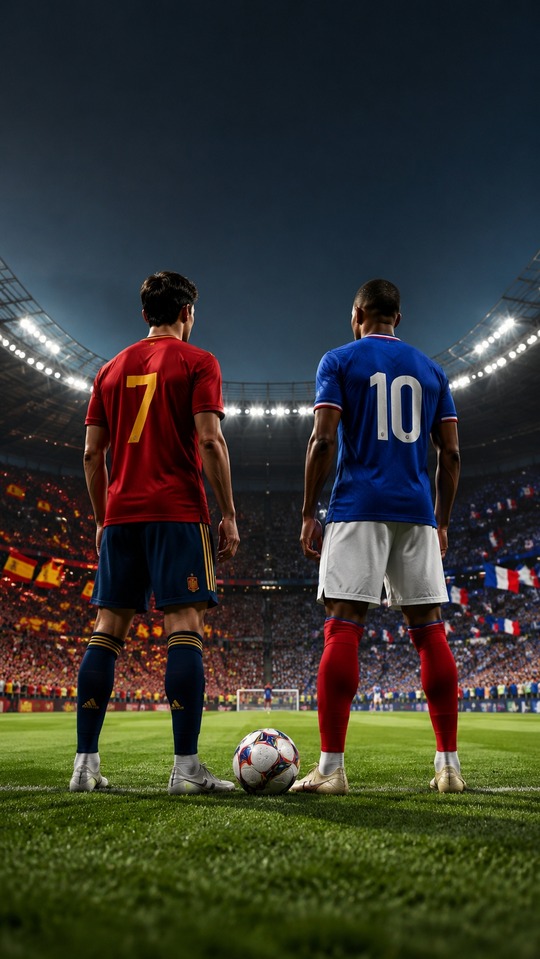 スペイン vs フランス - シネマティックサッカー壁紙 4K