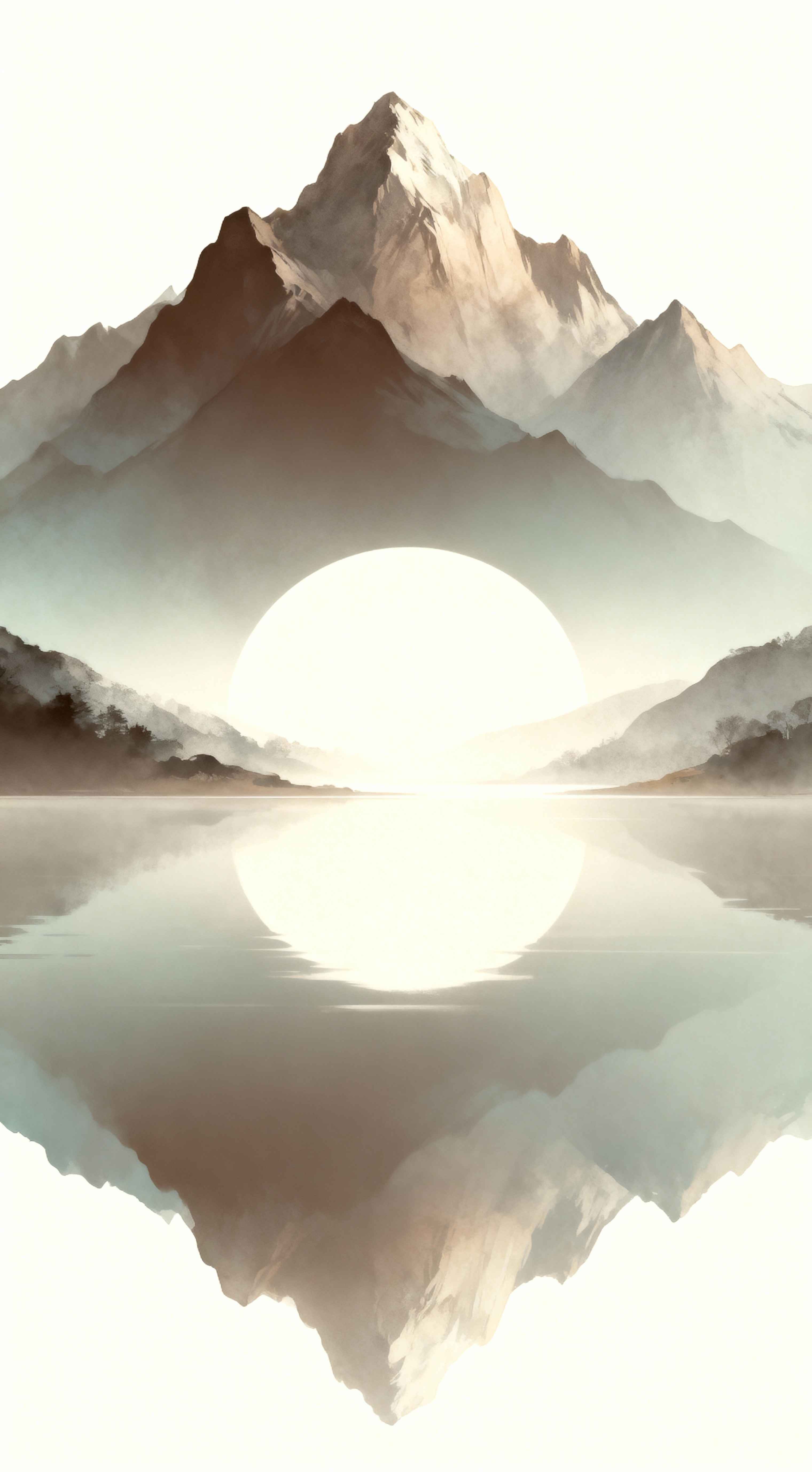 Reflejo de Montaña Minimalista - Fondos 4K