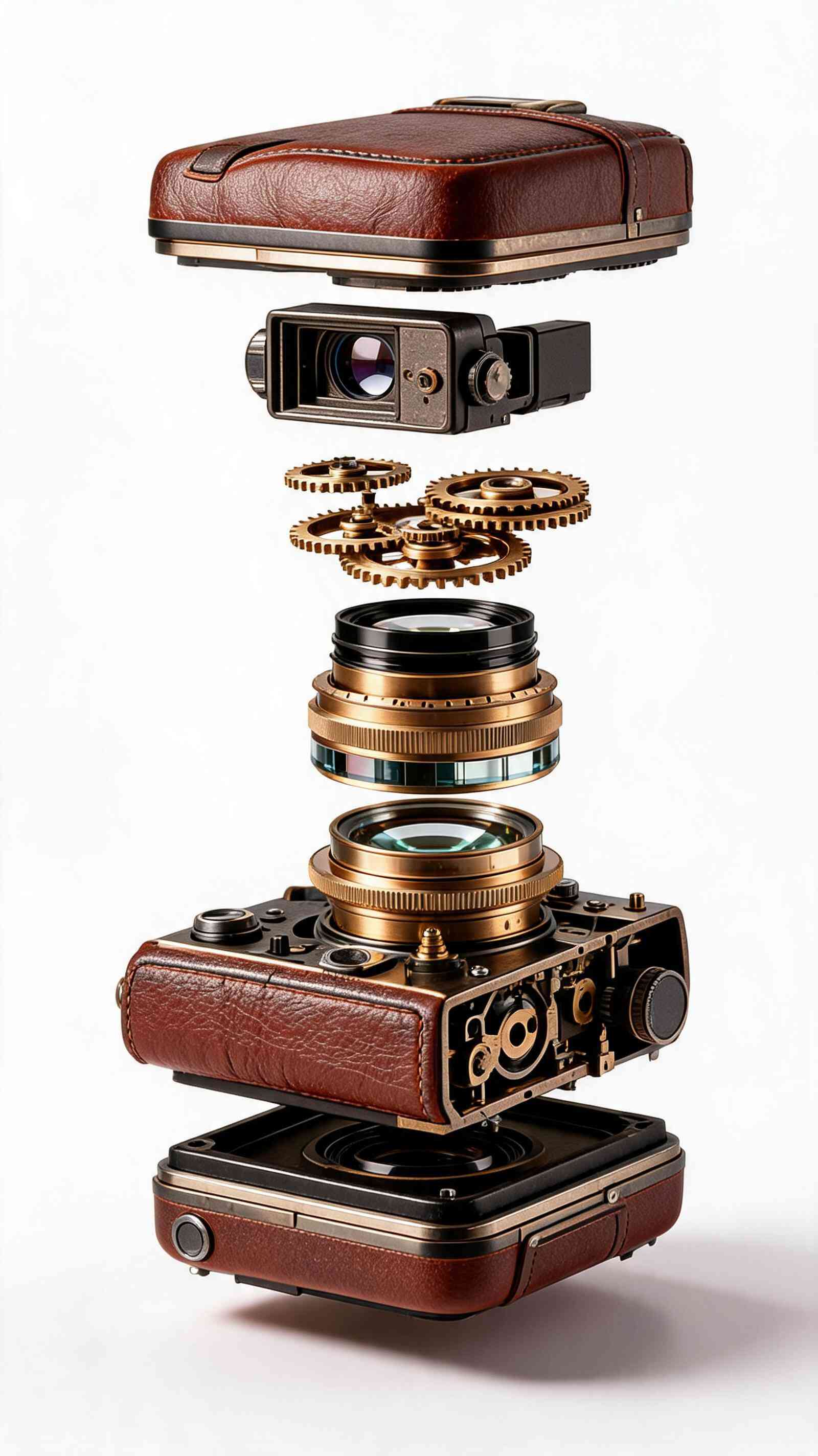 Vintage Camera Mechanical Parts - 4K Wallpaper