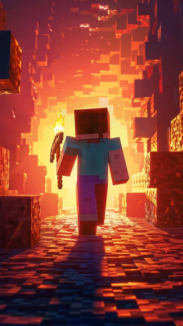 Minecraft Steve Exploration - Fond d'écran 4K
