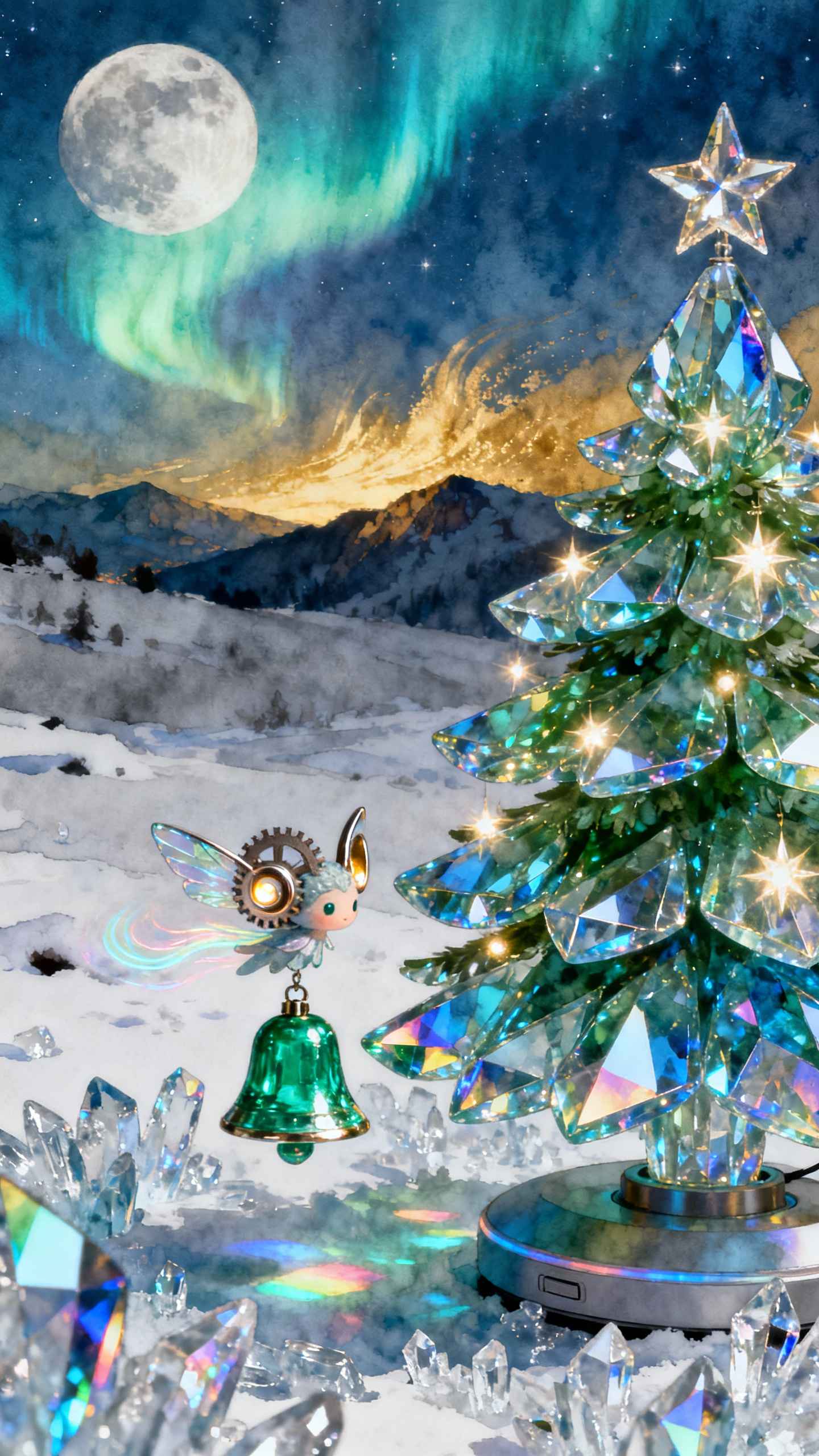 Fée de Noël en Cristal - Fond d'Écran 4K