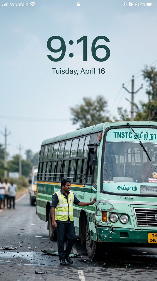 ಅಪಘ ತ (Accident) TNSTC Bus Incident - 4K Wallpaper
