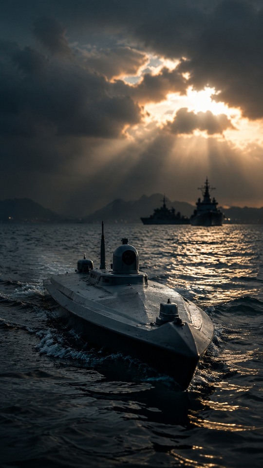 Unmanned Surface Vehicle (USV) Naval Scene - 4K Wallpaper