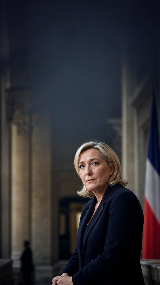 Marine Le Pen Realistic Portrait - 4K Phone Background