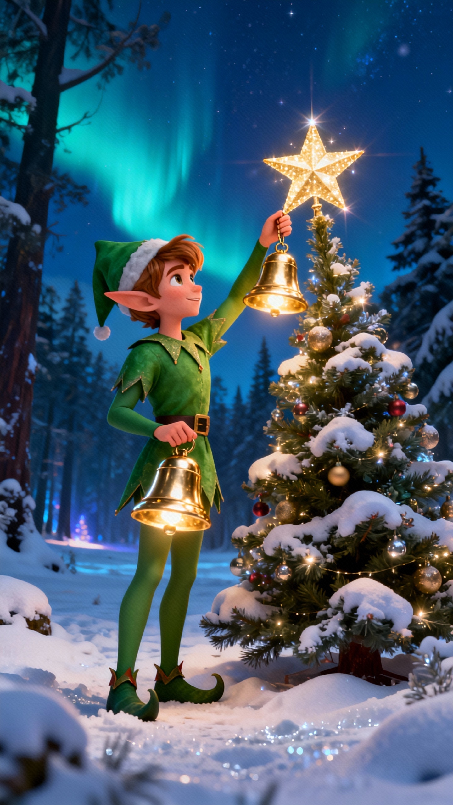 Weihnachtself im Schnee - Handy Wallpaper 4K