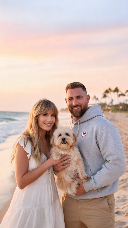 Taylor Swift & Travis Kelce Dog Beach - 4K Wallpapers