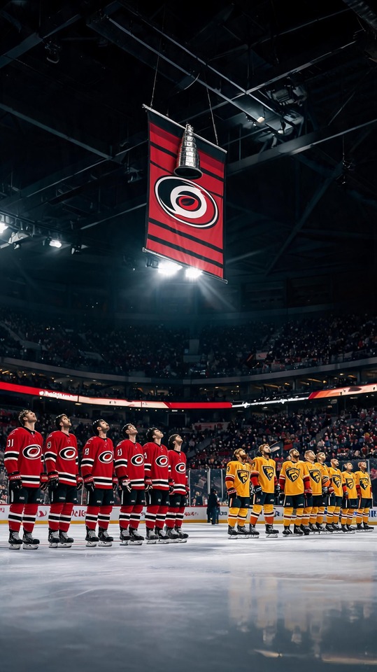 Calendario NHL Inicio: Estandarte Hurricanes - Fondo 4K