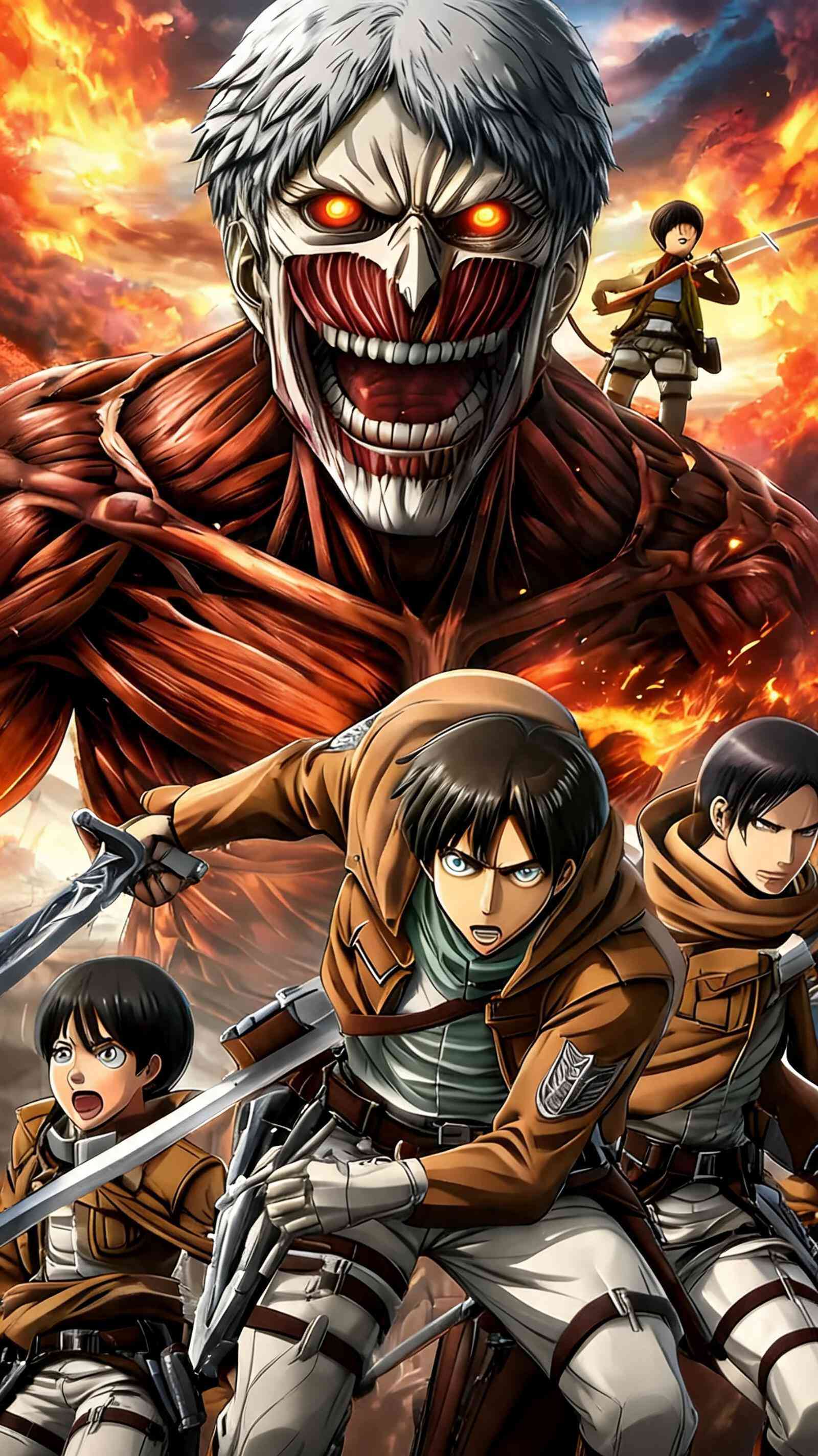 Attack on Titan Titan & Scout Regiment 4K Mobile Wallpaper
