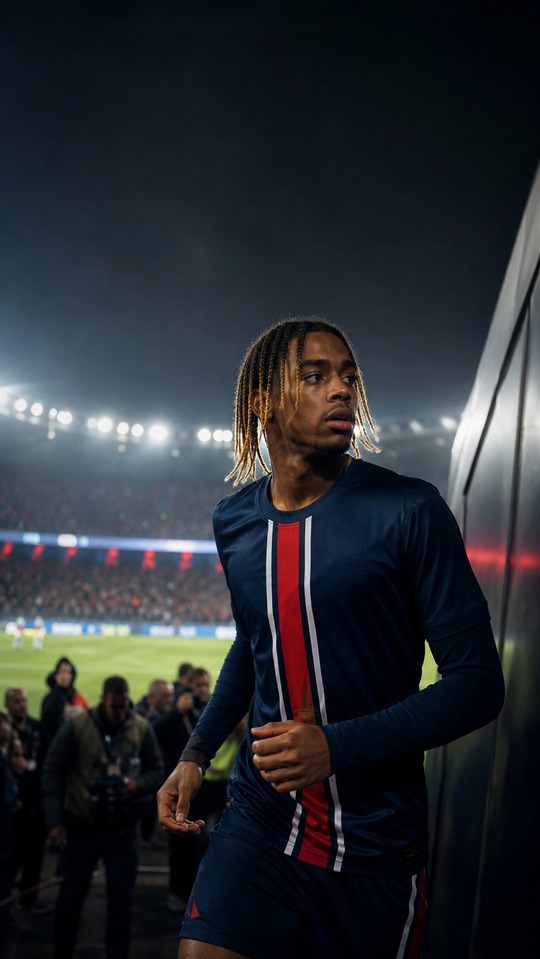 PSG Bradley Barcola - 4K Sports Wallpaper