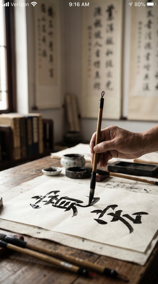 Kuan Hung (寬宏) Traditional Calligraphy - 4K Wallpaper