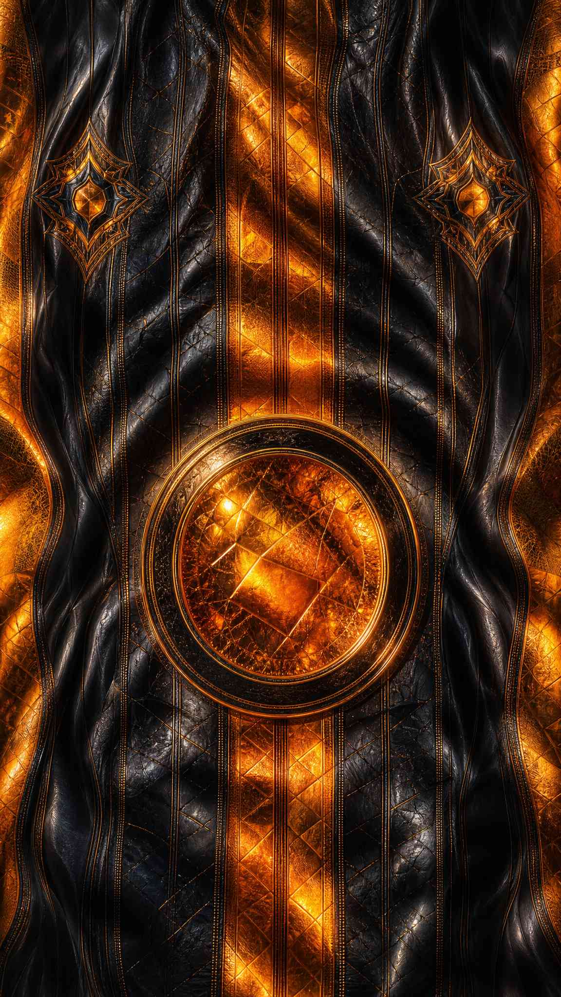 Black & Gold Ornate Texture 4K Wallpaper