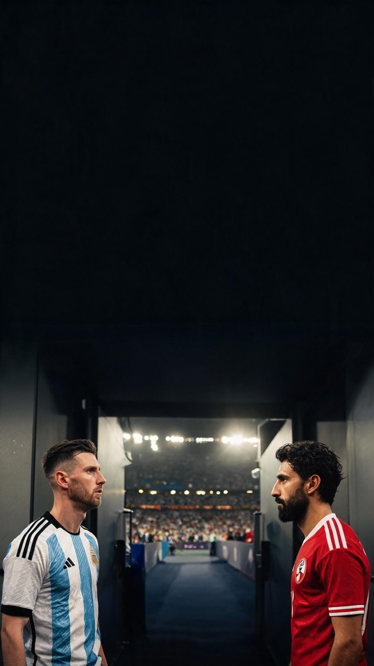 Ägypten gegen Argentinien Fußball Duell - 4K Hintergrundbild