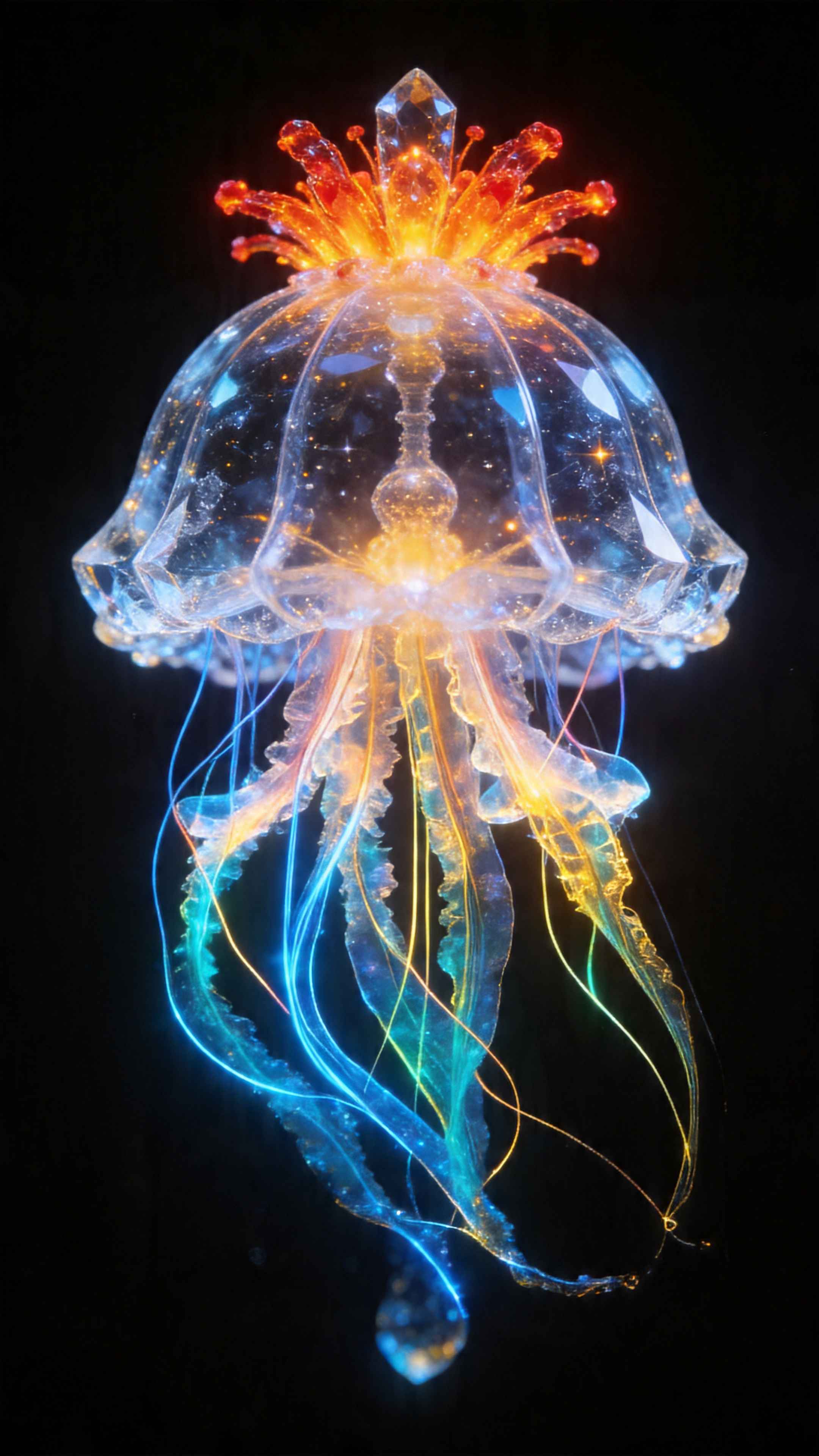Crystal Jellyfish Ethereal Glow - 4K Wallpaper