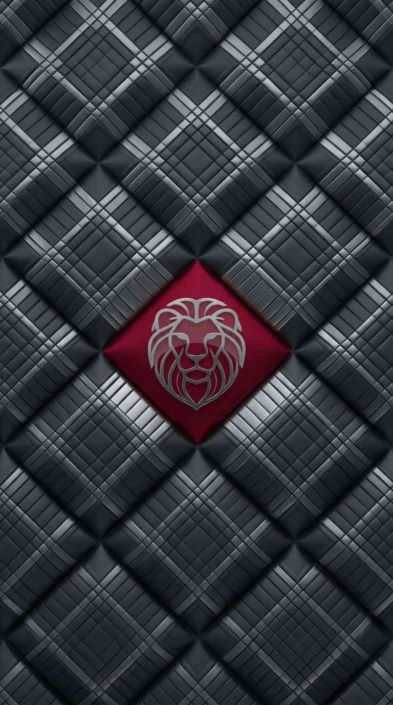 León de Cromo 3D Acolchado - Fondos 4K