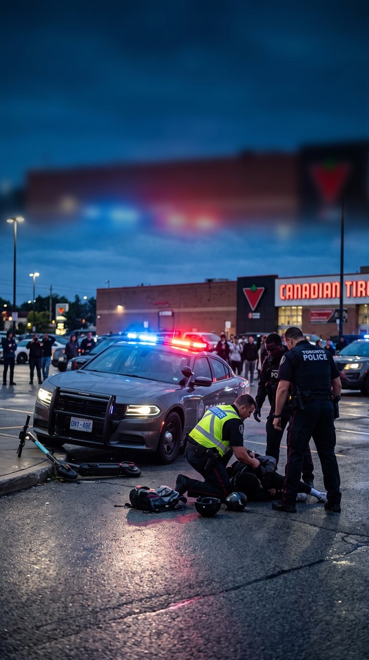 Toronto Police Scooter Takedown Whitby - 4K Wallpaper