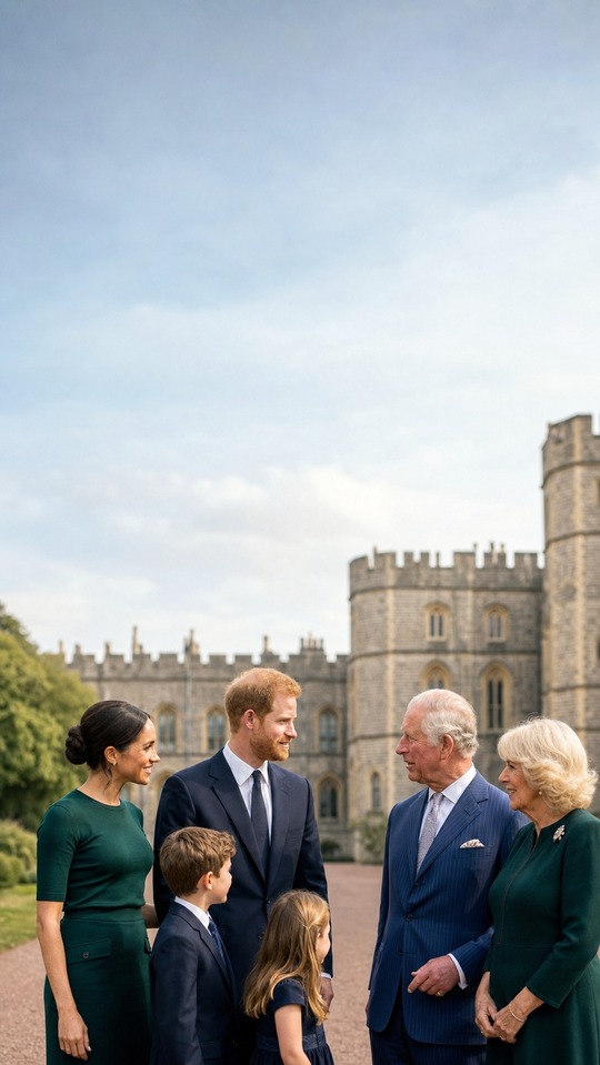 Prince Harry & Royal Family Windsor Meeting - 4K Wallpaper