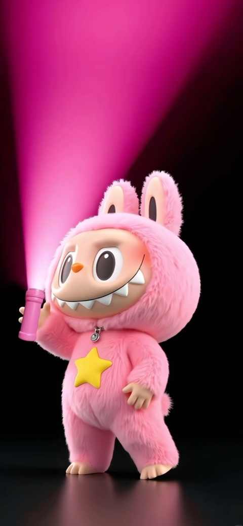 Monstruo de Peluche Rosa 3D - Fondo Animado