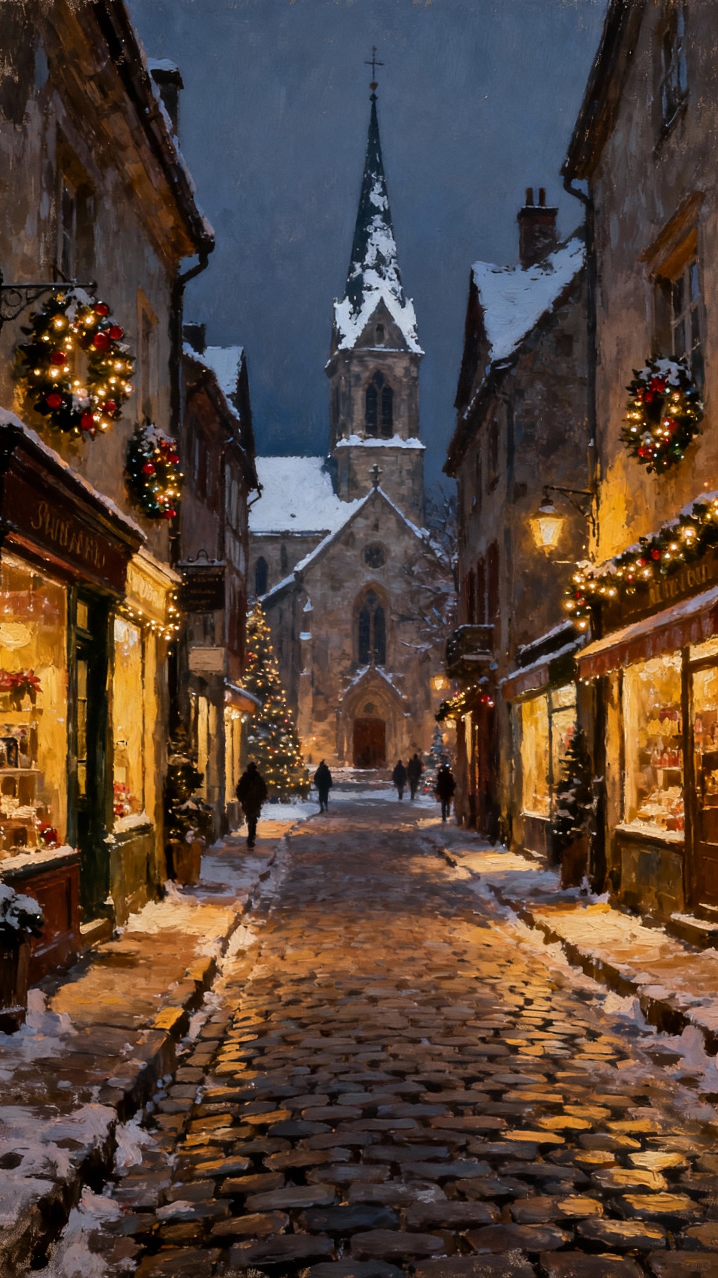 Weihnachtliches Dorf - 4K Handy Wallpaper